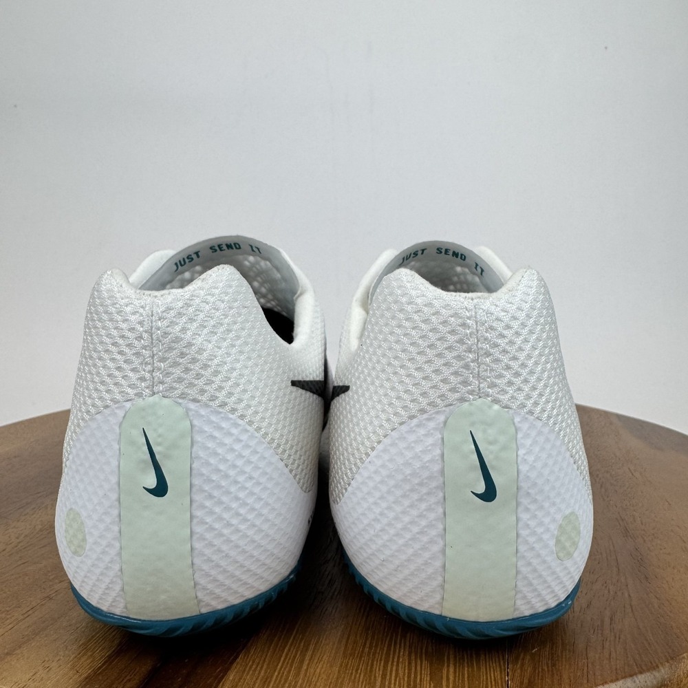 New NWOB Mens Nike Zoom Rival Sprint White Spiked Track Running Shoes Size 14 - Picture 7 of 9